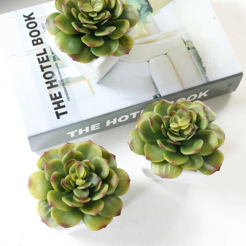 Flowermax мини суккуленты Искусственный Бонсай Поддельные Зеленый Echeveria растений