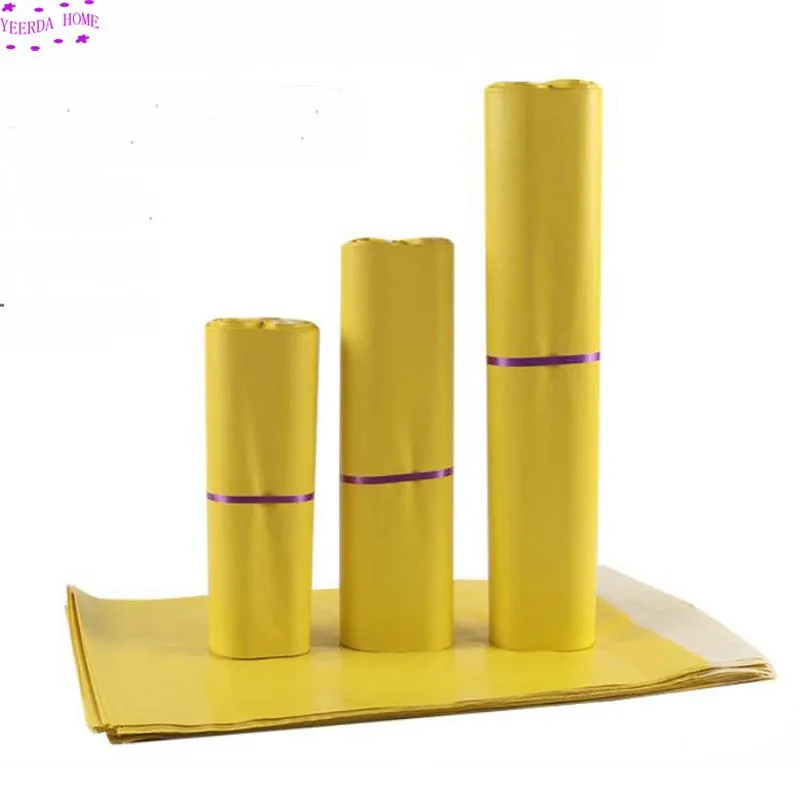 

100Pcs/Lot Yellow Self-seal Adhesive Courier bags Storage Bags Plastic Poly Envelope Mailer Postal Shipping Mailing Bags Mail ba
