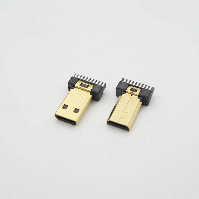 20 шт. Позолоченный разъем Micro Usb HDMI совместимый штекер для подключения зарядного