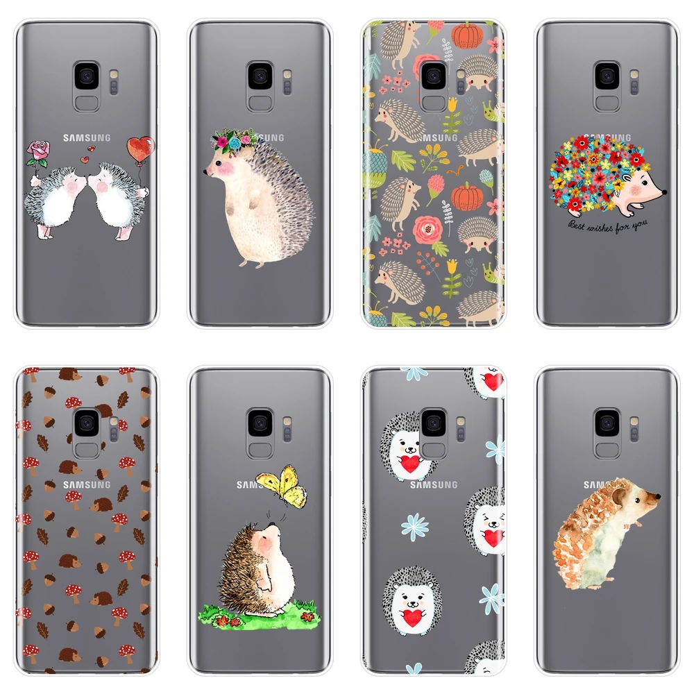 

Soft Silicone Phone Case For Samsung Galaxy Note 9 8 5 4 Kawaii Hedgehog Back Cover For Samsung Galaxy S8 S9 Plus S5 S6 S7 Edge