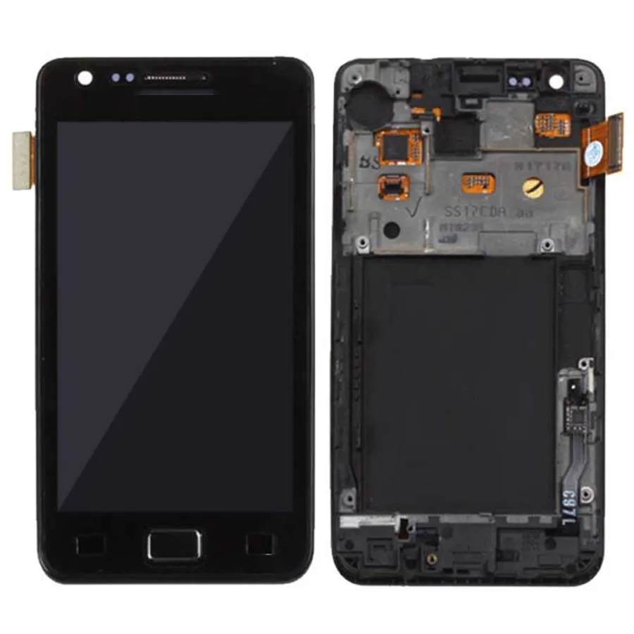 Для Samsung Galaxy SII S2 i9100 ЖК дисплей сенсорный экран дигитайзер сборка с рамкой +