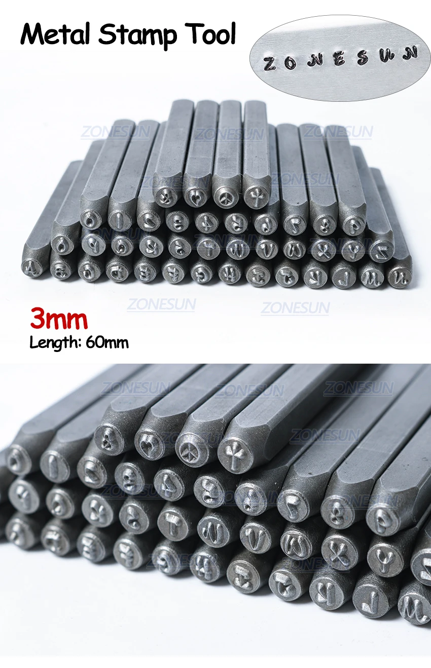 ZONESUN Jewelry Metal Stamps Alphabet Set A-Z Punch Die