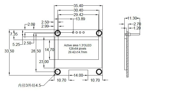 10 шт. 1.3 "OLED модуль синий цвет IIC I2C 128x64 1.3 дюймов OLED ЖК-дисплей LED Дисплей модуль для ар-Дуино 1.3 "IIC I2C общаться