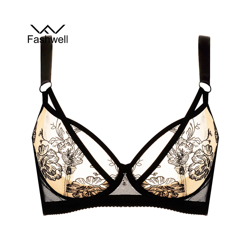 Fashwell New Women's embroidery Lace Bra Underwear Comfortable Sexy