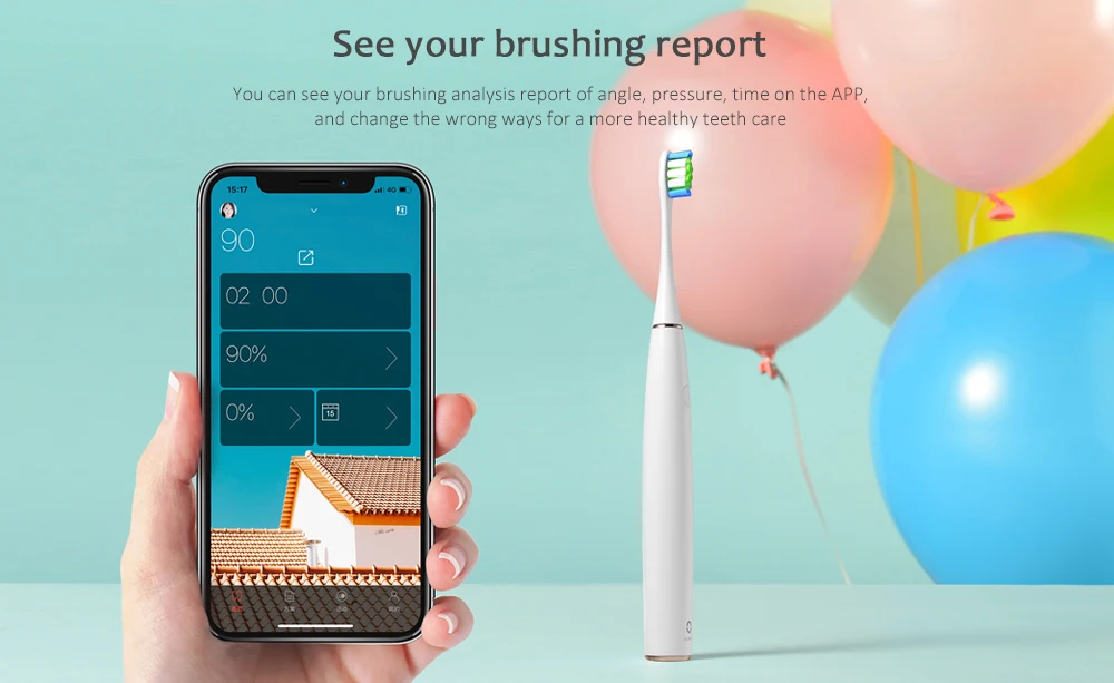 Oclean воздушная перезаряжаемая звуковая электрическая зубная щетка с управлением через приложение, интеллектуальная зубная щетка для ухода за зубами для взрослых, звуковая автоматическая зубная щетка