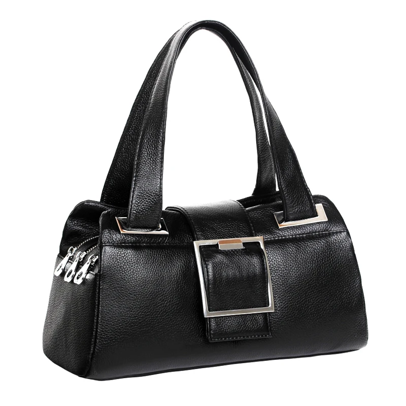 Высококачественная Брендовая женская сумка из натуральной кожи, роскошная женская сумка высокого качества, женские модные сумки, женские сумки известных брендов - Цвет: black S