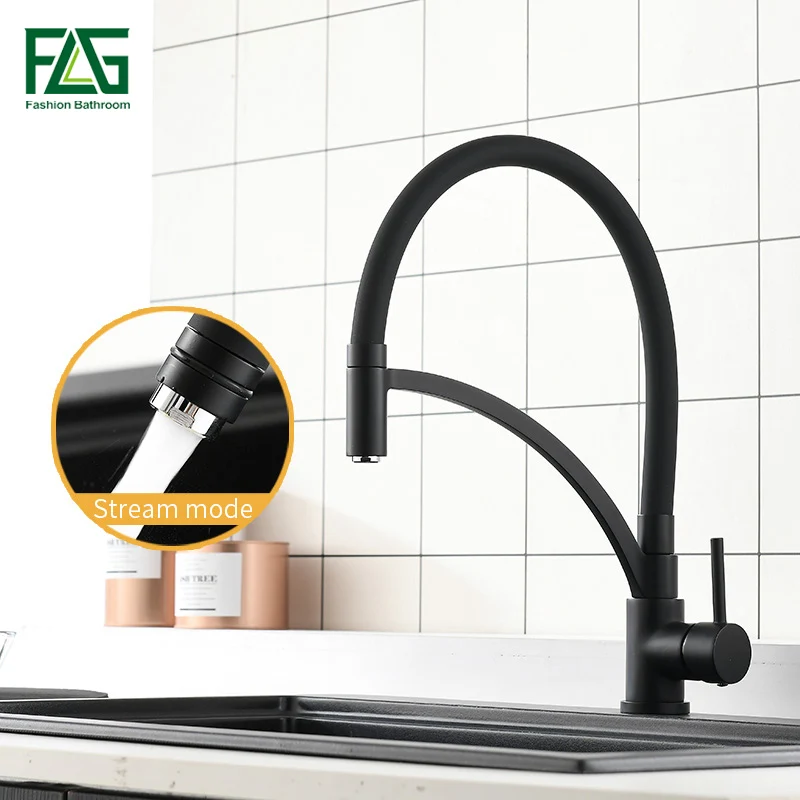 

FLG Kitchen Faucet Sink Faucet Brass Black Torneira Tap Kitchen Mixer Hot Cold Deck Mounted Bath Mixer Tap 931-33B