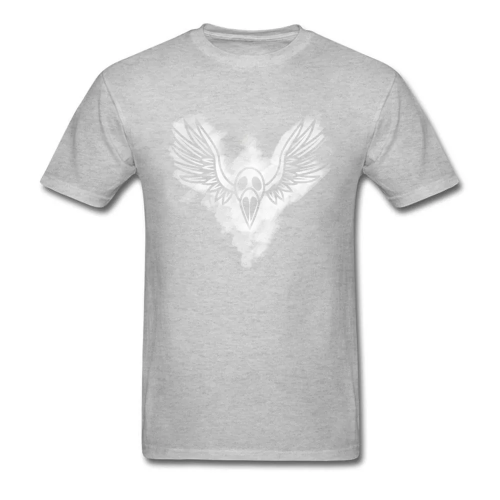 Crow bone wing Casual Tshirts for Men 100% Cotton Thanksgiving Day T Shirt Printed T-shirts Short Sleeve Brand O Neck Crow bone wing grey