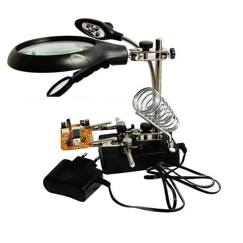 

Multifunction 5 PCS LED Desktop Magnifier board circuit board repair auxiliary clamp hand tool bench rack Soldering iron bracket
