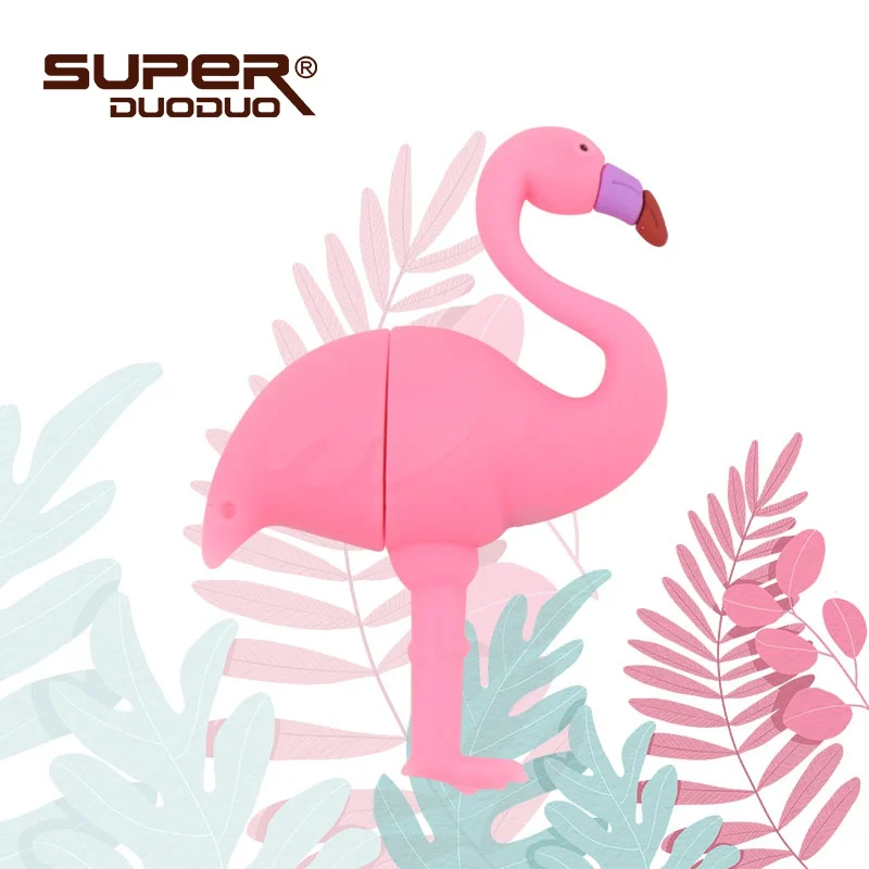 

Silicone Pen drive Flamingo USB Flash Drive 32GB 64GB 16GB 8GB 4GB U Disk Memory Stick Pendrive Waterproof key usb child Gifts