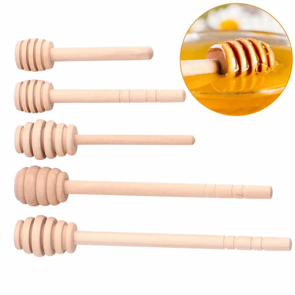 50Pcs/lot Wooden Stirrers Honey Dipper Wood Honey Spoon Stick for Honey