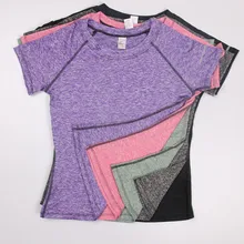 Женская быстросохнущая спортивная короткая рубашка для йоги, дышащая женская майка для занятий йогой, для занятий йогой, для бега, фитнеса, женские спортивные футболки