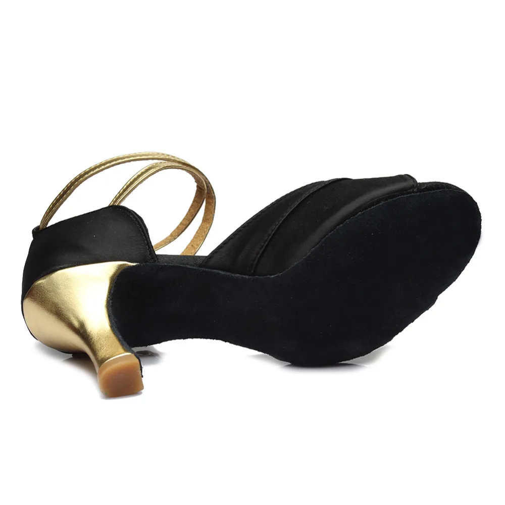 Женская обувь для латинских танцев, Обувь для бальных танцев, танго, сальсы, обувь для женщин, черный с красным, серебряным, золотым цвета, 5 см, WZSP21-2
