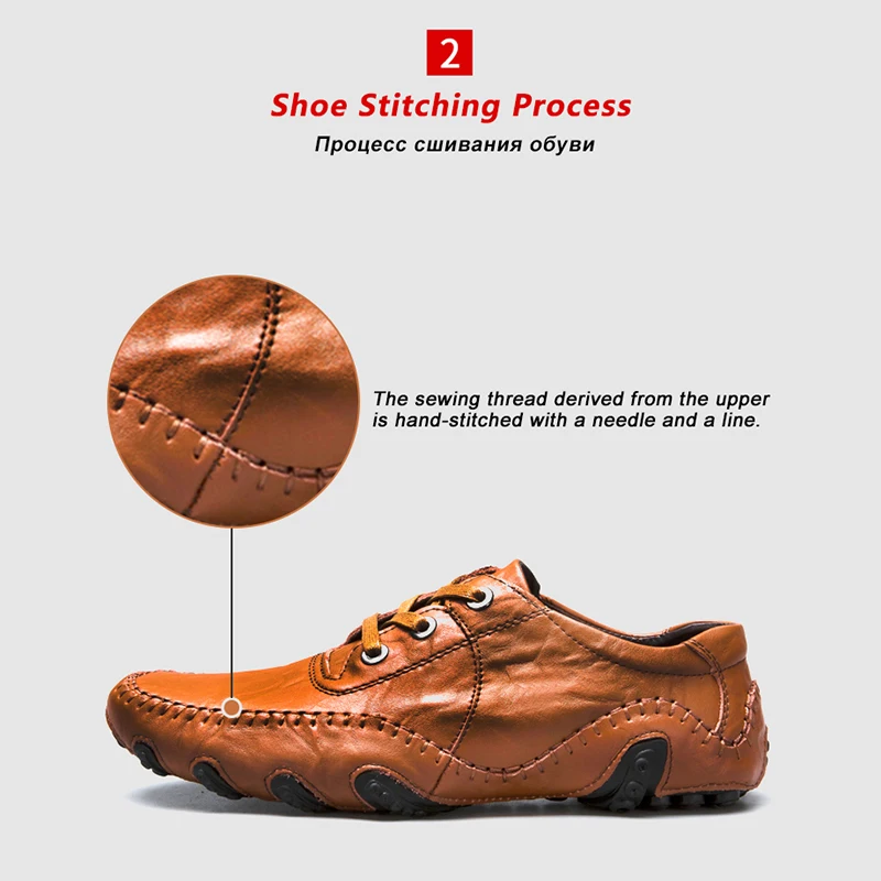 Men's Casual Shoes Hot Sale Lace-Up Male Adult Genuine Leather Autumn Winter Walking Driver Quality Footwear Zapatos Sapato