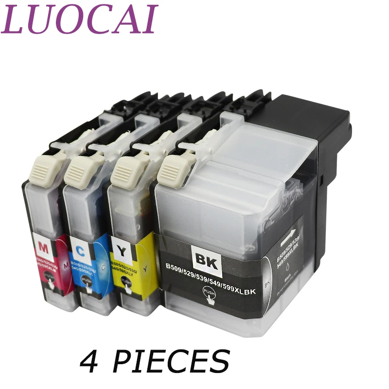 Luocai 4 Pieces Lc529 Lc 529 Lc525 Lc529xl Lc525xl Compatible Ink Cartridges For Brother Dcp J100 Dcp J105 Mfc J200 Printers Ink Cartridges Aliexpress