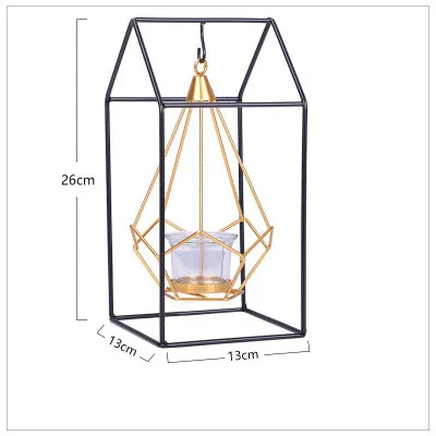 Нордический стиль черные подсвечники железные 3D геометрический подсвечник Настольный Декор креативный домашний Свадебный декор украшения для свечи держатель - Цвет: E