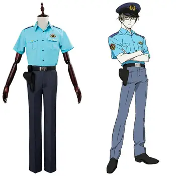 

Sarazanmai Cosplay Niiboshi Reo/Akutsu Mabu Costume Hat Police Uniform Suit Men Halloween Carnival Costume Adult Boys