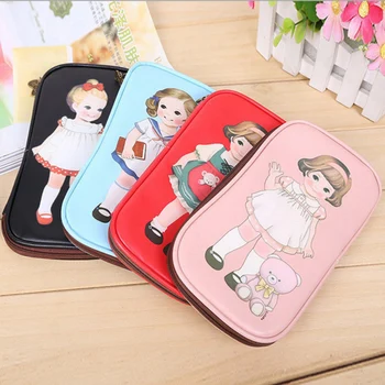 

PU School Pencil Case Kawaii Cute Cartoon Penal Pencilcase for Girls Multi Large Pen Bag Stationery Box Storage Pouch Supplies