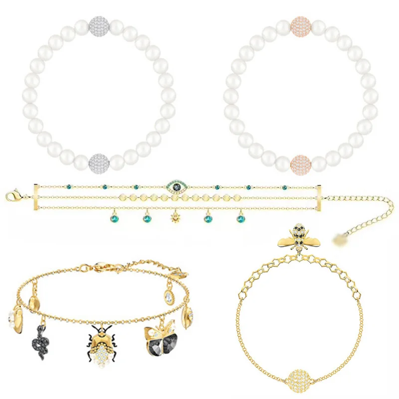 

SIEMTO Fashion 100% Sterling Silver Original 1:1 Have Logo High Quality insects Bracelet Women Jewelry Free Shipping