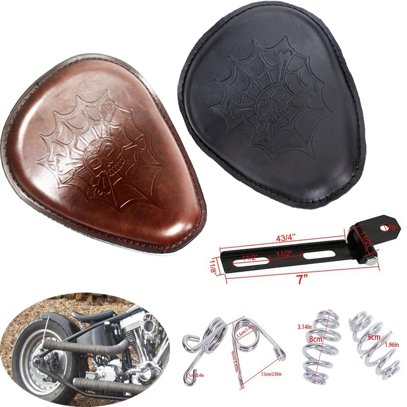 Для Harley Sportster Bobber Chopper 883 XL883L XL883C XLH1200 череп SOLO кожаный кронштейн для сиденья