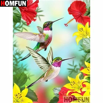

HOMFUN Full Square/Round Drill 5D DIY Diamond Painting "Birds and flowers" 3D Diamond Embroidery Cross Stitch Home Decor A19884