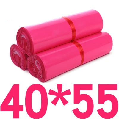 Упаковка почтовых отправлений; поли почтовая посылка Пластик почтовая сумка-конверт розовый курьера, оптом, большое количество Self-клейкие материалы - Цвет: 40x55cm