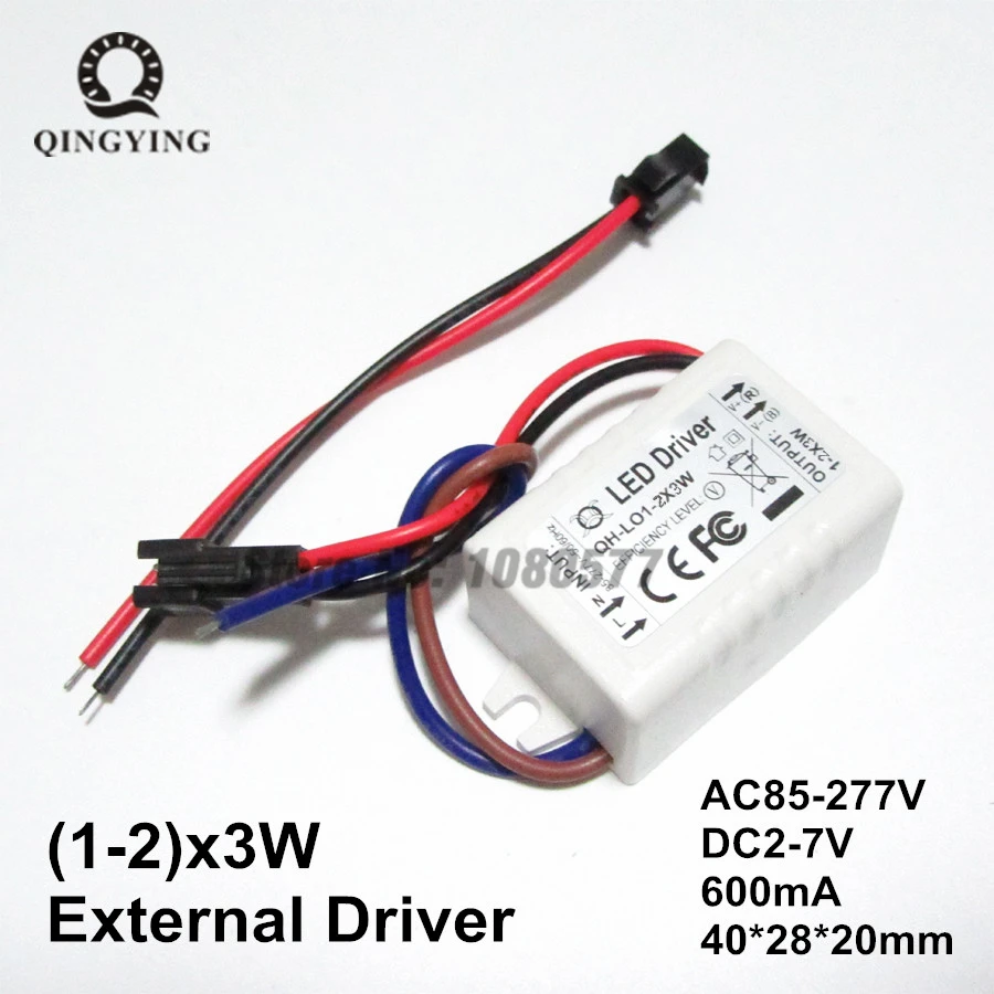10PCS AC85-277V 5W LED Driver 1-2x3W 600mA DC2-7V Constant Current Power Supply 