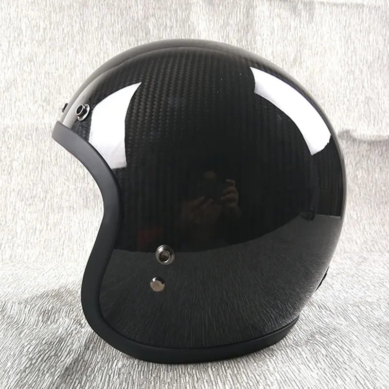 VCOROS половина лица мотоциклетный шлем из углеродного волокна оболочка высокого класса винтажные Ретро шлемы ECE DOT мотоциклетные шлемы