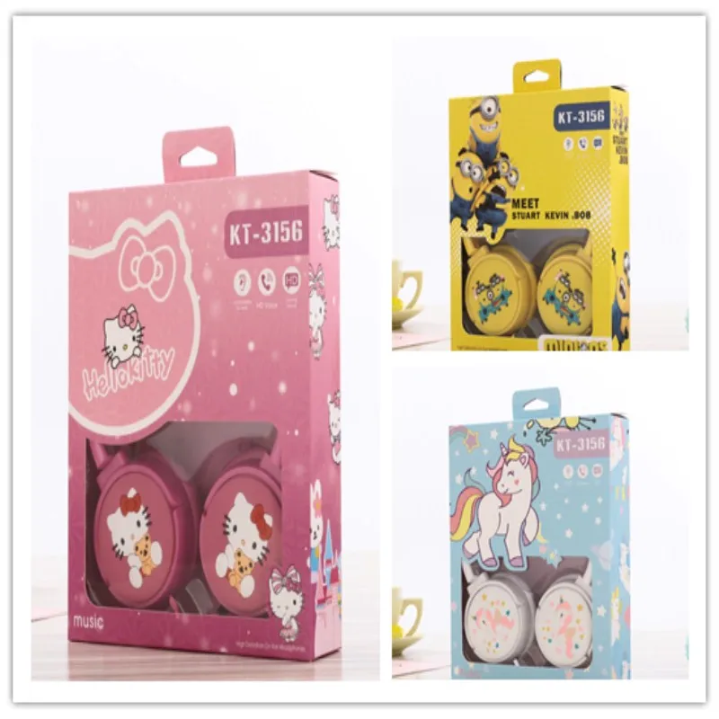 

New Cartoon earphone headset cute master Hello Kitty unicorn minions expression headphones for iphone samsung xiaomi headset
