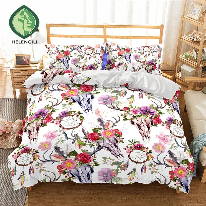 

HELENGILI 3D Bedding Set Dreamcatcher Print Duvet cover set lifelike bedclothes with pillowcase bed set home Textiles #2-06