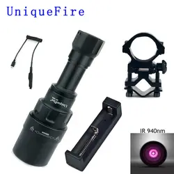 UniqueFire 1605 ИК 940NM светодиодный фонарик 50 мм инфракрасная линза свет регулируемый ночное видение Факел 3 режима перезаряжаемые весь набор