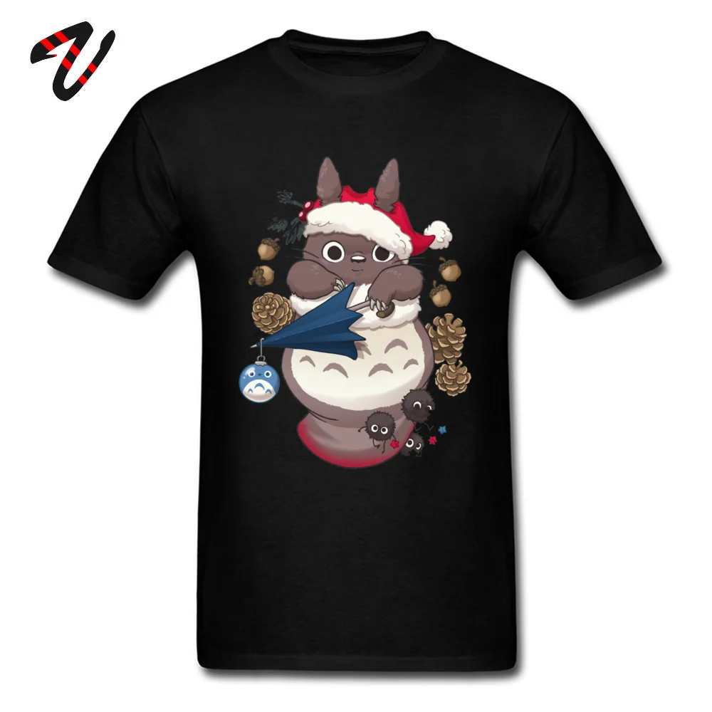 Tops T Shirt Totoros Christmas Summer Fall Newest 3D Printed Short Sleeve 100% Cotton O-Neck Men T Shirts 3D Printed Tee Shirts Totoros Christmas 20555 black