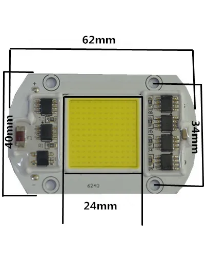 LED COB IC 50 Вт Красный Синий Зеленый Желтый Розовый AC 220 В нм Smart драйвер высокой