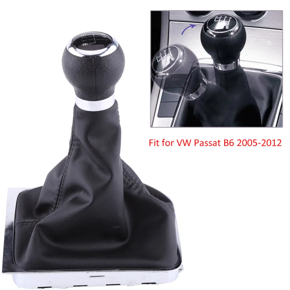 

6 Speed Gear Shift Knob Gaiter Boot For VW Passat B6 Car Gear Shift Knob Stick Gaiter Boot Frame Kit For VW Passat B6 2005-2012