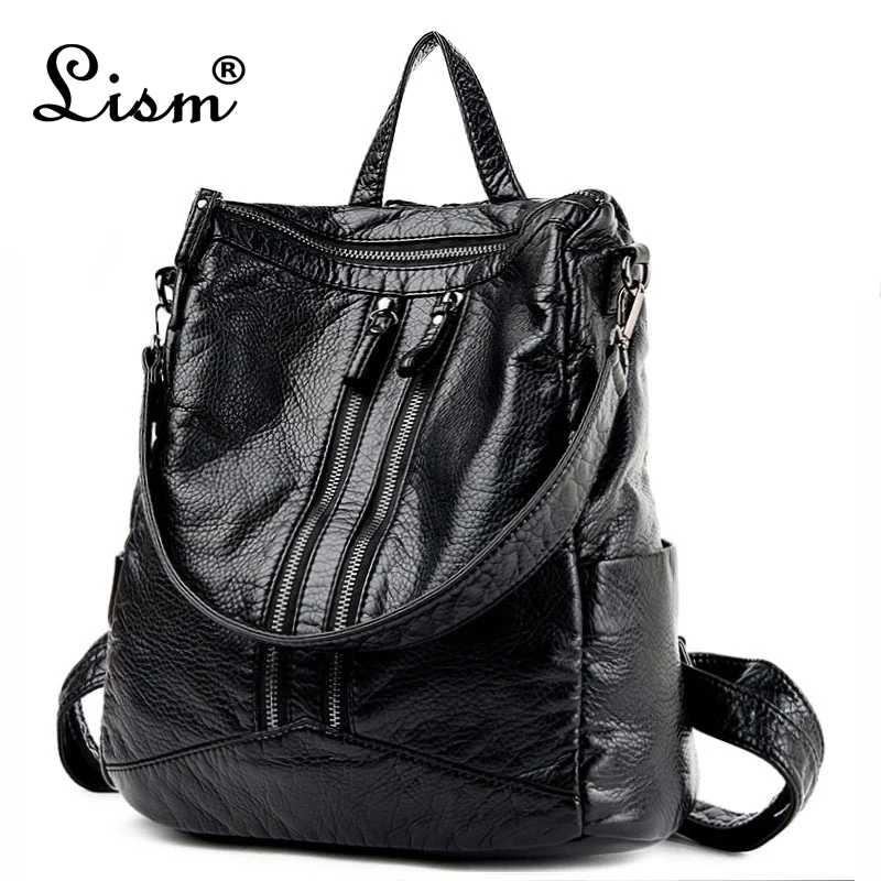 

2018 Women's Backpacks Leather Female Backpack Teenagers Female Backpacks School Backpack Large-capacity Tote Bags