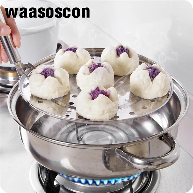 

Stainless Steel Round Steamer with V Stand 20cm Convient Round Steamer Kitchen Cooking Tools For Family Restaurant Mother Gift