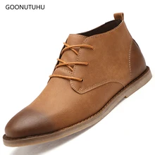 

Fashion trend men's boots casual leather military boot work shoes man urban youth autumn winter chelsea boots for men army shoe