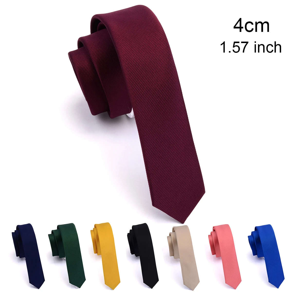 GUSLESON jakość Casual 4cm Slim solidny krawat czerwony żółty zielony krawaty Handmade moda męska cienki krawat na wesele|Men's & Handkerchiefs| - AliExpress