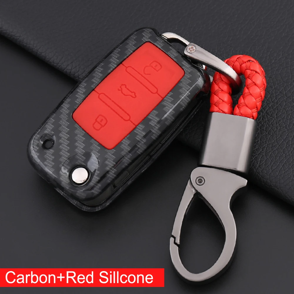 

Keyless Car Stylins Key Cover Case Auto Folding Car key Wallet Shell For Volkswagen Golf 7 GTI R MK7 Tiguan Carbon Superb Fob