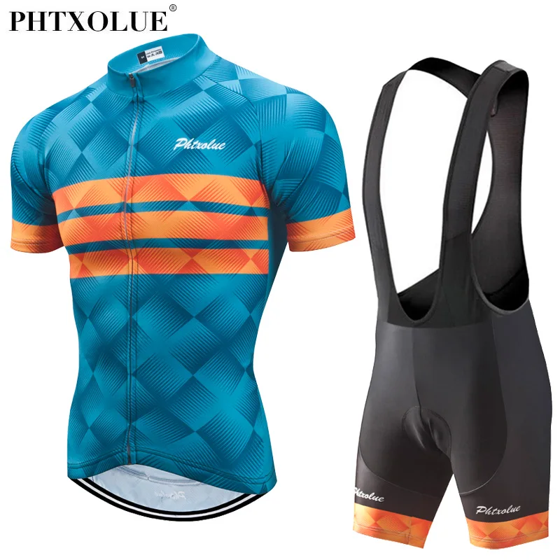 Phtxolue 2019 Cycling Clothing Men Cycling Set Bike Clothing Breathable Anti-UV Bicycle Wear/Short Sleeve Cycling Jersey Sets