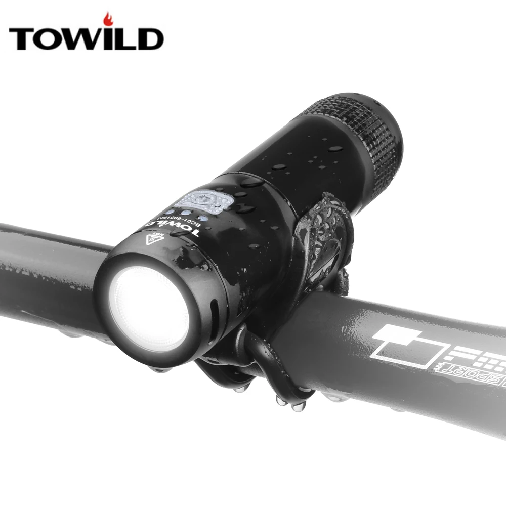 

TOWILD Rechargeable Bicycle Light Cycling Riding Flashlight Waterproof Bike Headlight MTB Bicycle Front Lamp Bike Accessories