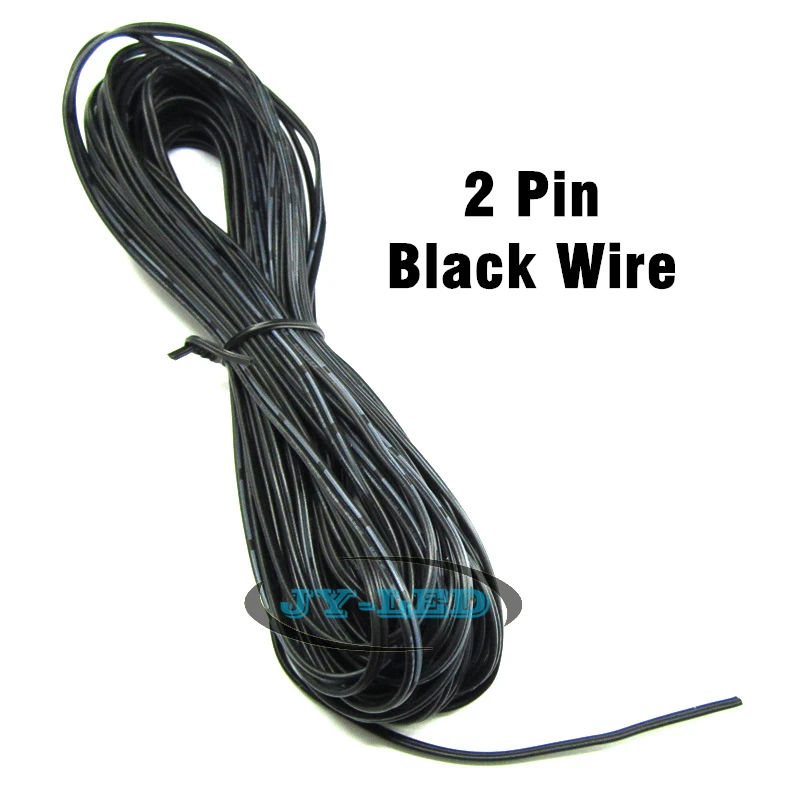 

20 meters 2pin Tinned Copper Black Cable, 22awg PVC insulated Extend Cable, Excellent Quality