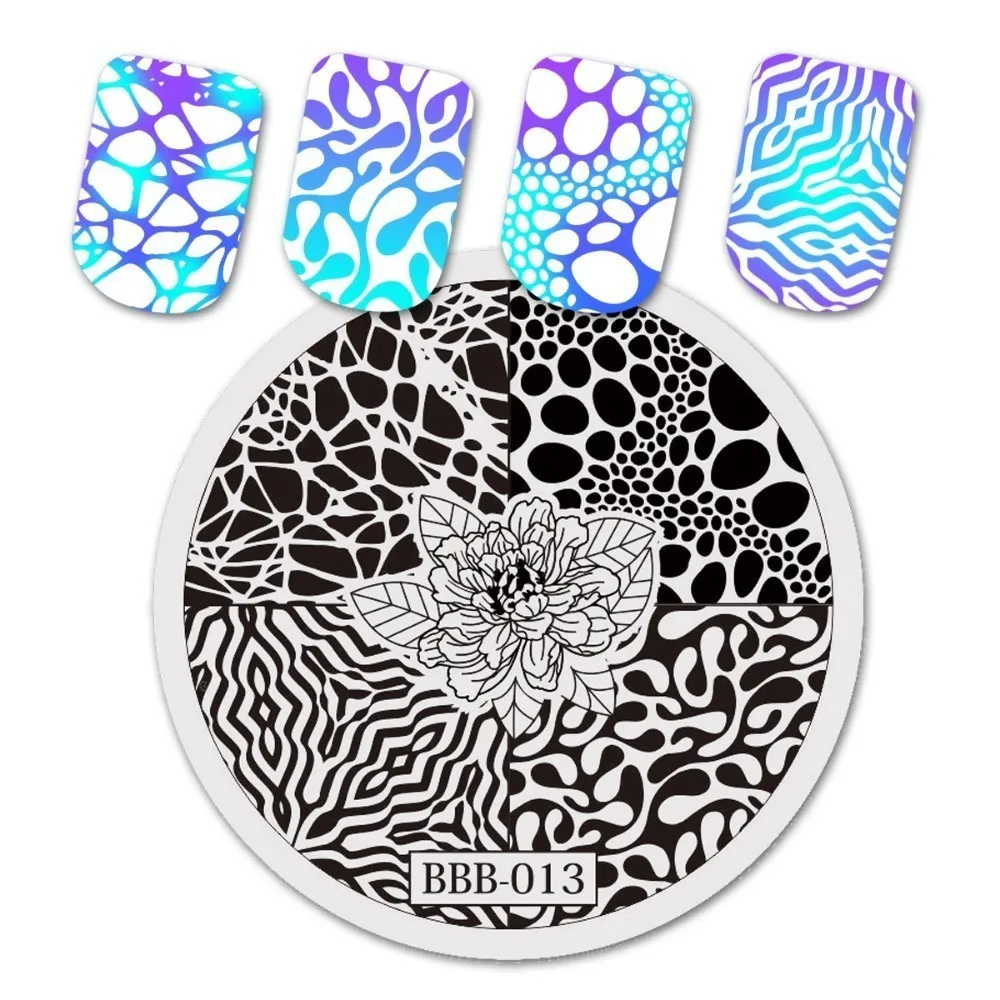 6*12cm Nail Stamping Plates Stencil Stainless Steel Vintage Marble Geometric Nail Art DIY Design Nail Stencil Accessories Tool - Цвет: BBB-013