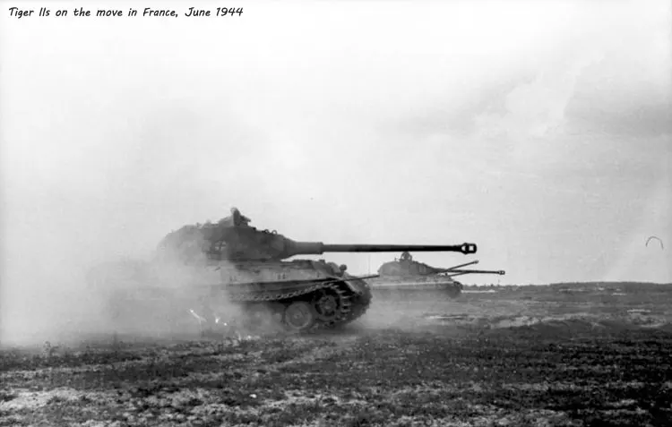 Tiger-IIs-on-the-move-in-France,-June-1944