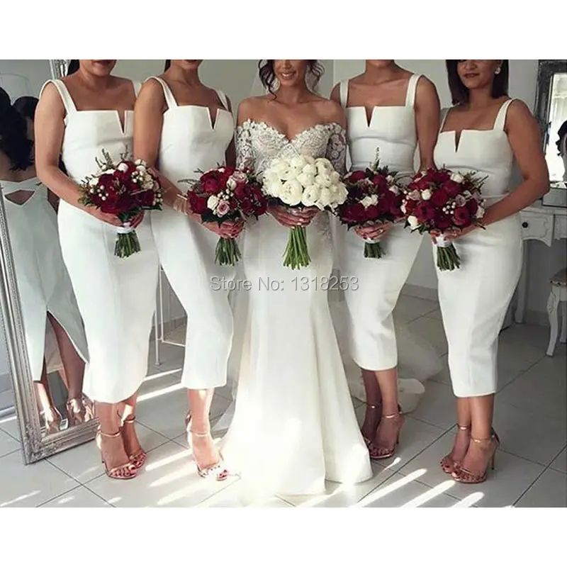 midi length bridesmaid dresses