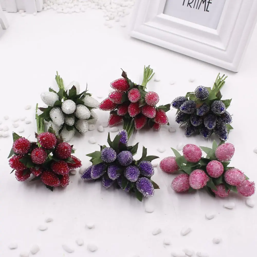 Free shipping mix color fruit stamens artificial mulberry fruit flowers