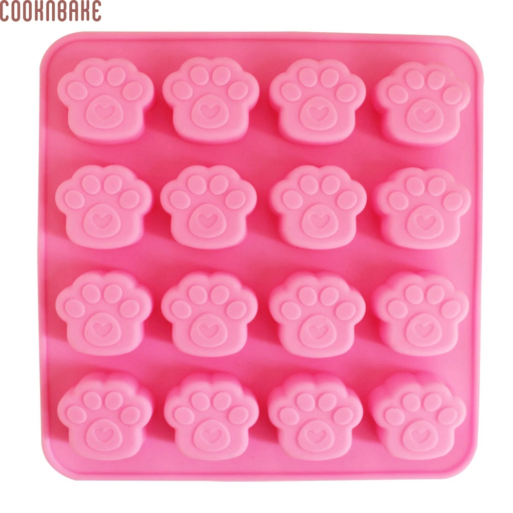 

COOKNBAKE DIY DIY Silicone Mold for Chocolate, Ice cube, Jelly , Pudding, Soap, Cake, With 16 Holes Cat Paw CDSM-566
