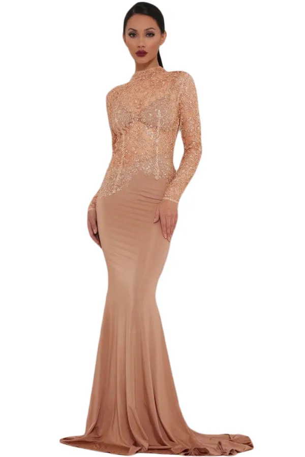 mock neck homecoming dress