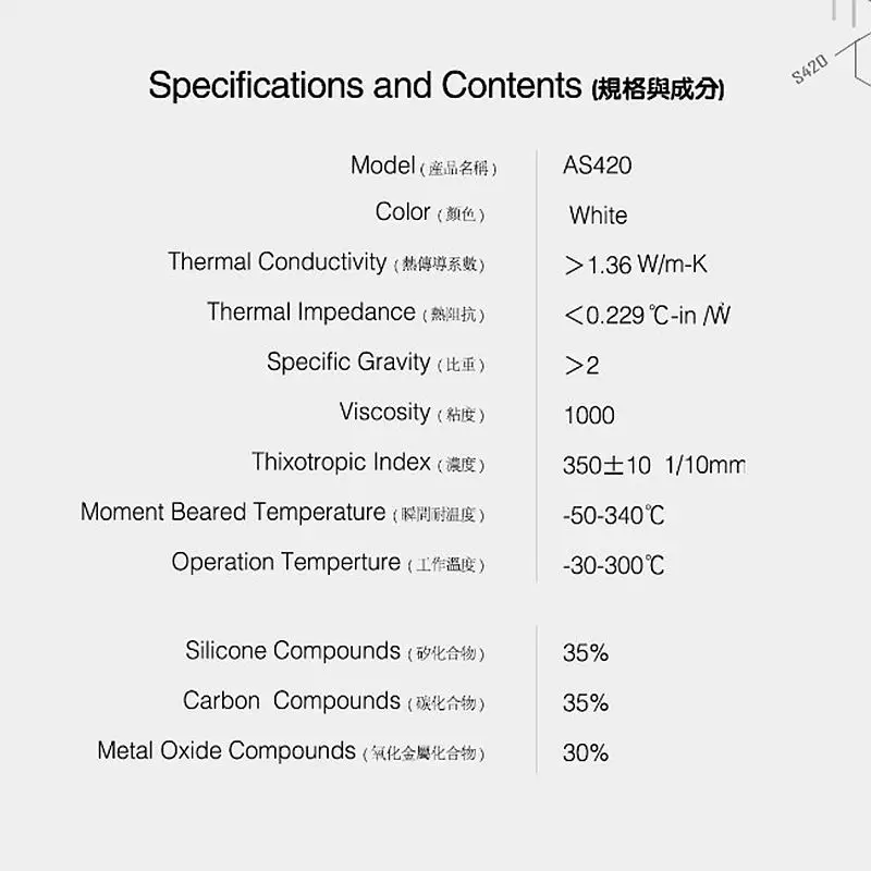 ALSEYE S420 (1 г) термопаста пасту для компьютера CPU cooler/Алюминиевый радиатор/cpu
