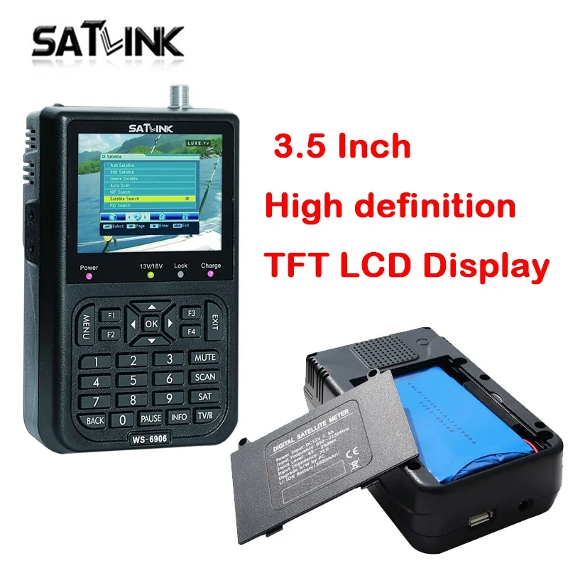 

New Original Satlink WS-6906 FTA Digital Satellite Signal Meter DVB-S 3.5 inch LCD Display Screen Satellite Finder Free Shipping